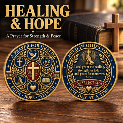 "Healing & Hope" Prayer Coin 🙏 | A Pocket-Sized Reminder of God's Love | Strength & Peace Token - image 4