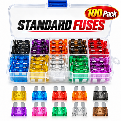 Car Fuse Assortment Kit, Mini Blade Fuses Automotive + Standard Auto Fuses🚗Aluminum sheet