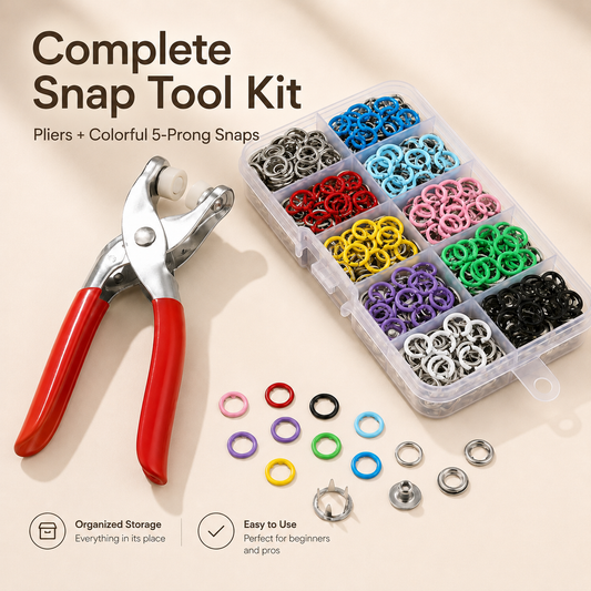 Colored Claw Snap Button Kit | Metal Buckles with Manual Snap Pliers