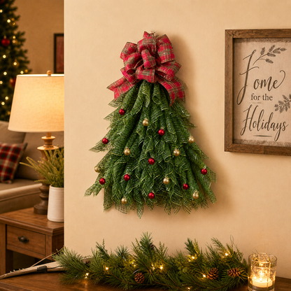 🔥Christmas Sale 50% OFF - 🎄Handmade Christmas Tree Wreath for Front Door