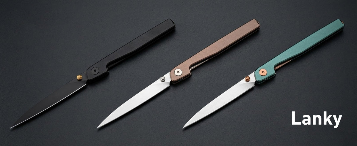 🔥Limited Time Discount 🎉Lanky Liner Lock Front Flipper Knife Black Aluminum Handle