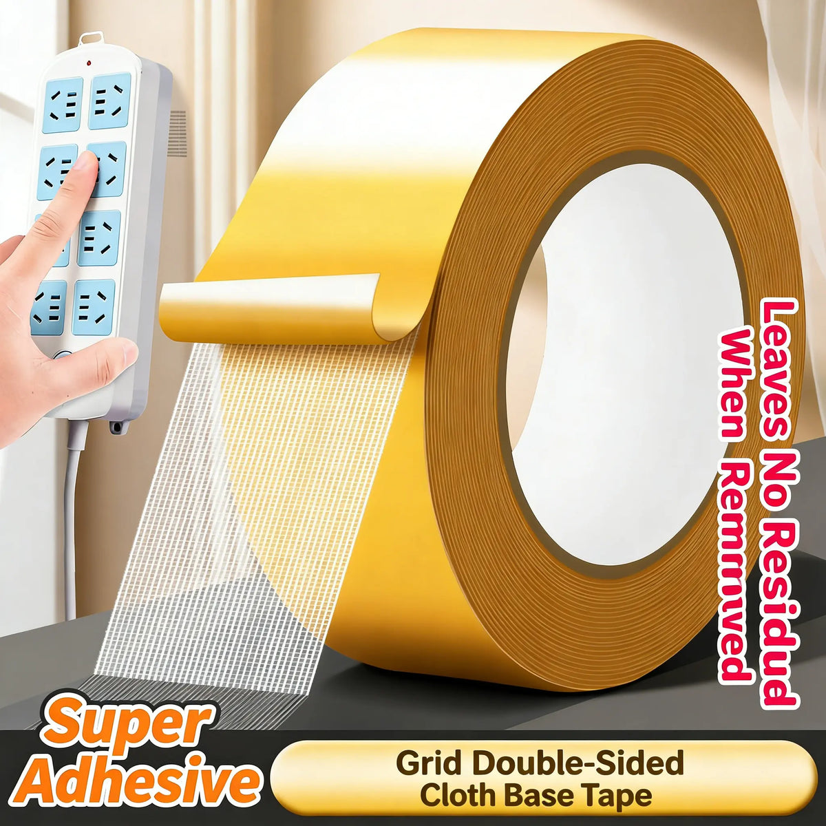 Waterproof Grid Double-Sided Tape - Heavy-Duty Mesh Mounting Tape For Home, Rugs & DIY