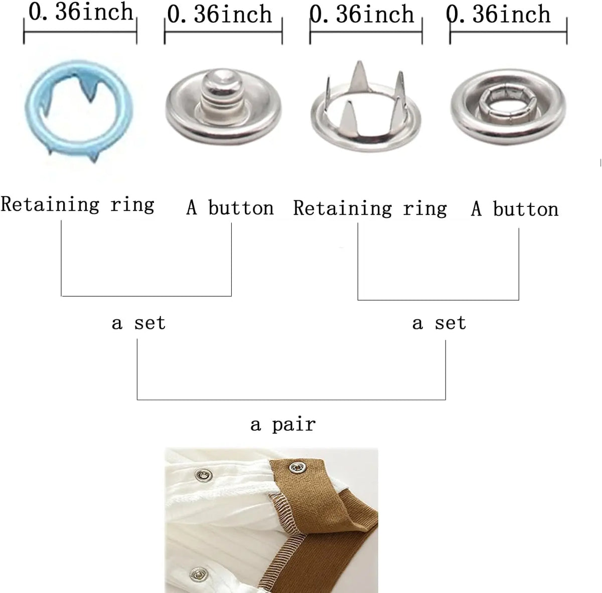 Colored Claw Snap Button Kit | Metal Buckles with Manual Snap Pliers