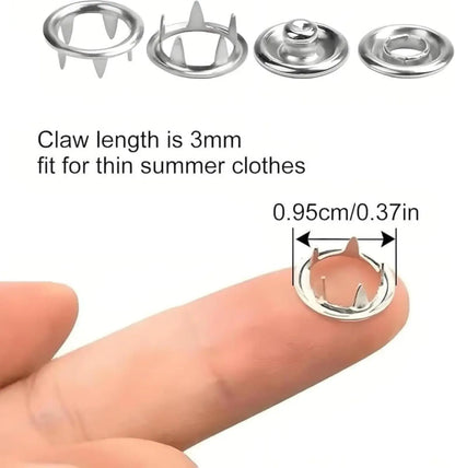 Colored Claw Snap Button Kit | Metal Buckles with Manual Snap Pliers