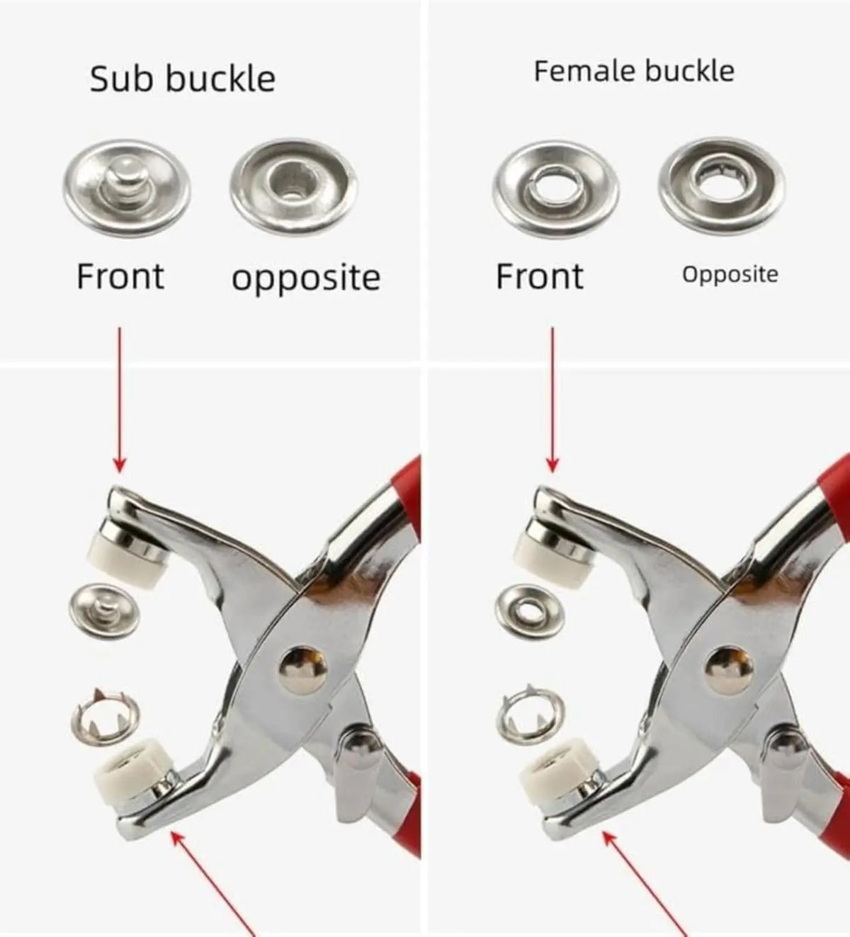 Colored Claw Snap Button Kit | Metal Buckles with Manual Snap Pliers