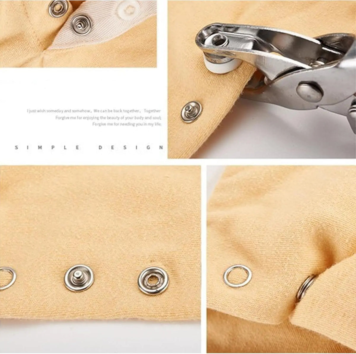 Colored Claw Snap Button Kit | Metal Buckles with Manual Snap Pliers