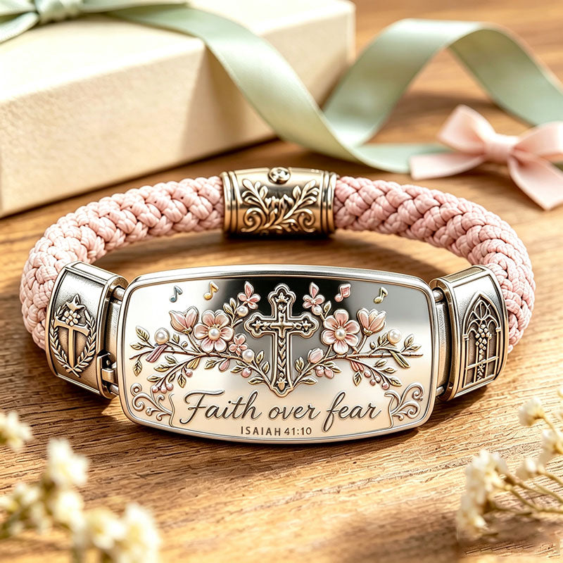 ✝️Faith Over Fear Bracelet – Christian Cross Bracelet Inspired by Isaiah 41:10🔥🔥🔥Hope, Courage & Divine Strength