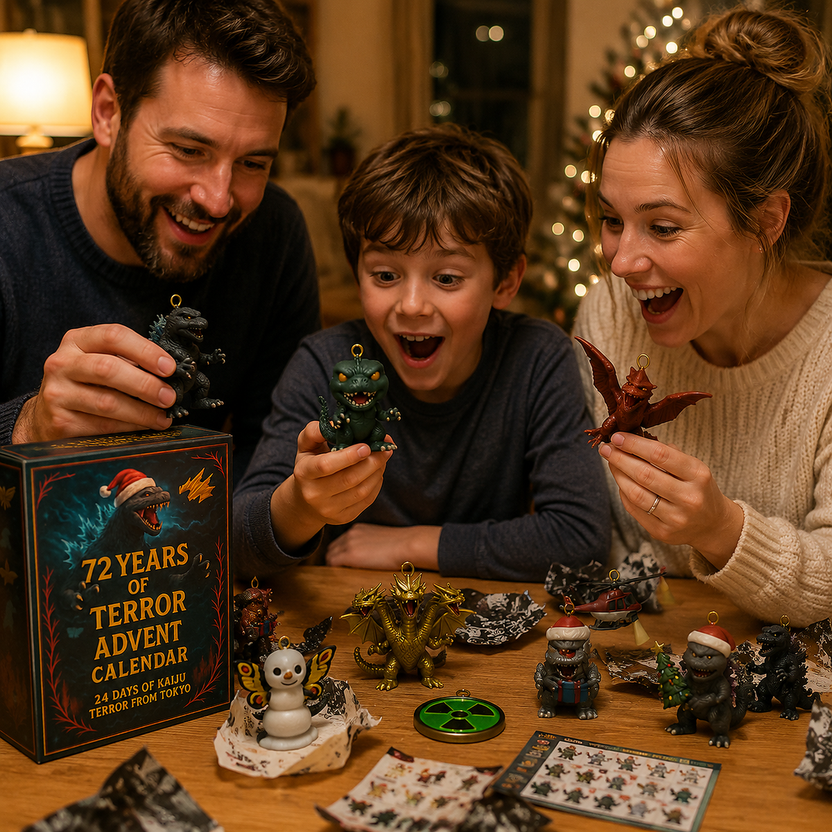 💖🦖Godzilla Kaiju Advent Calendar, 24-Day Christmas Countdown Calendar