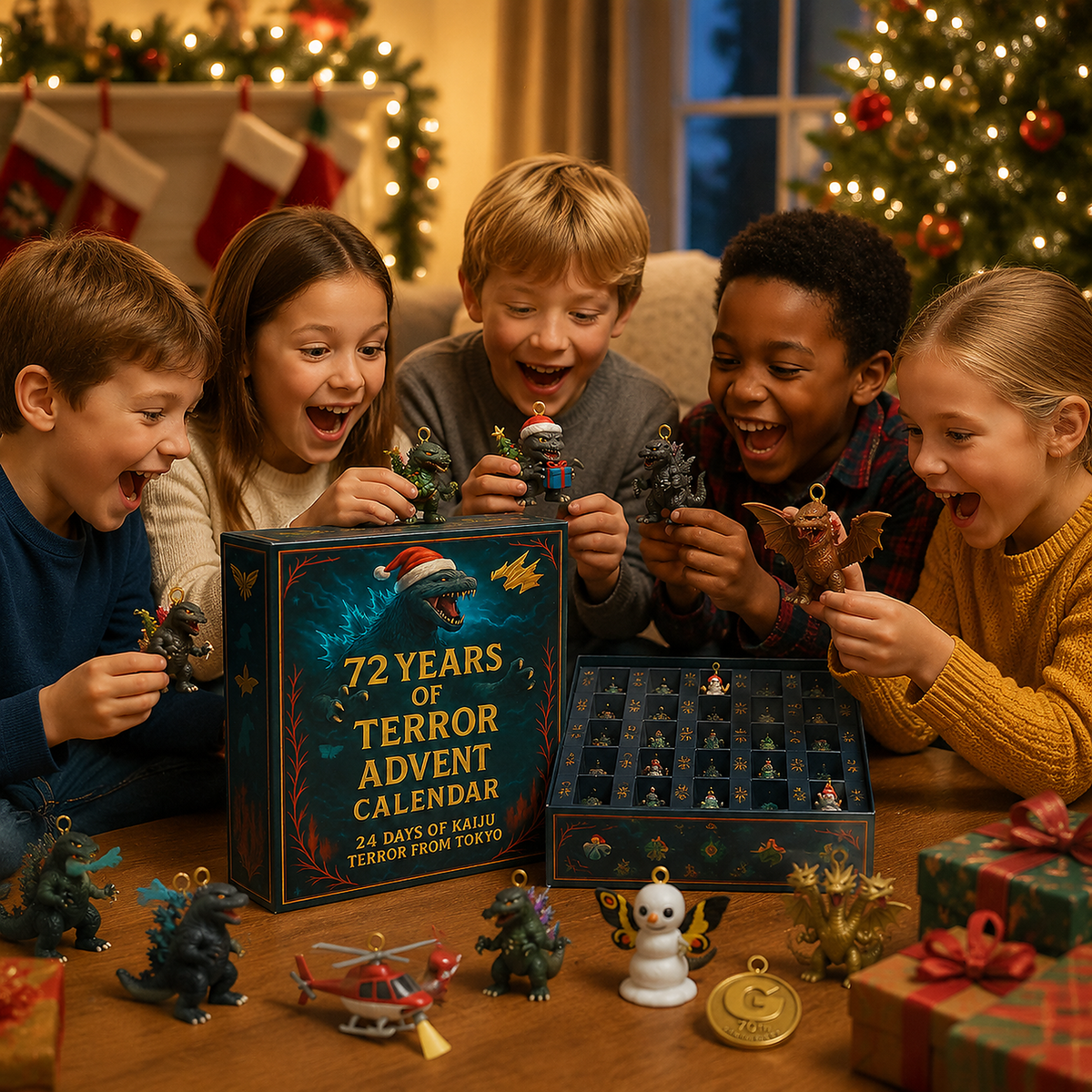💖🦖Godzilla Kaiju Advent Calendar, 24-Day Christmas Countdown Calendar