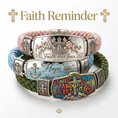 ✝️Faith Over Fear Bracelet – Christian Cross Bracelet Inspired by Isaiah 41:10🔥🔥🔥Hope, Courage & Divine Strength