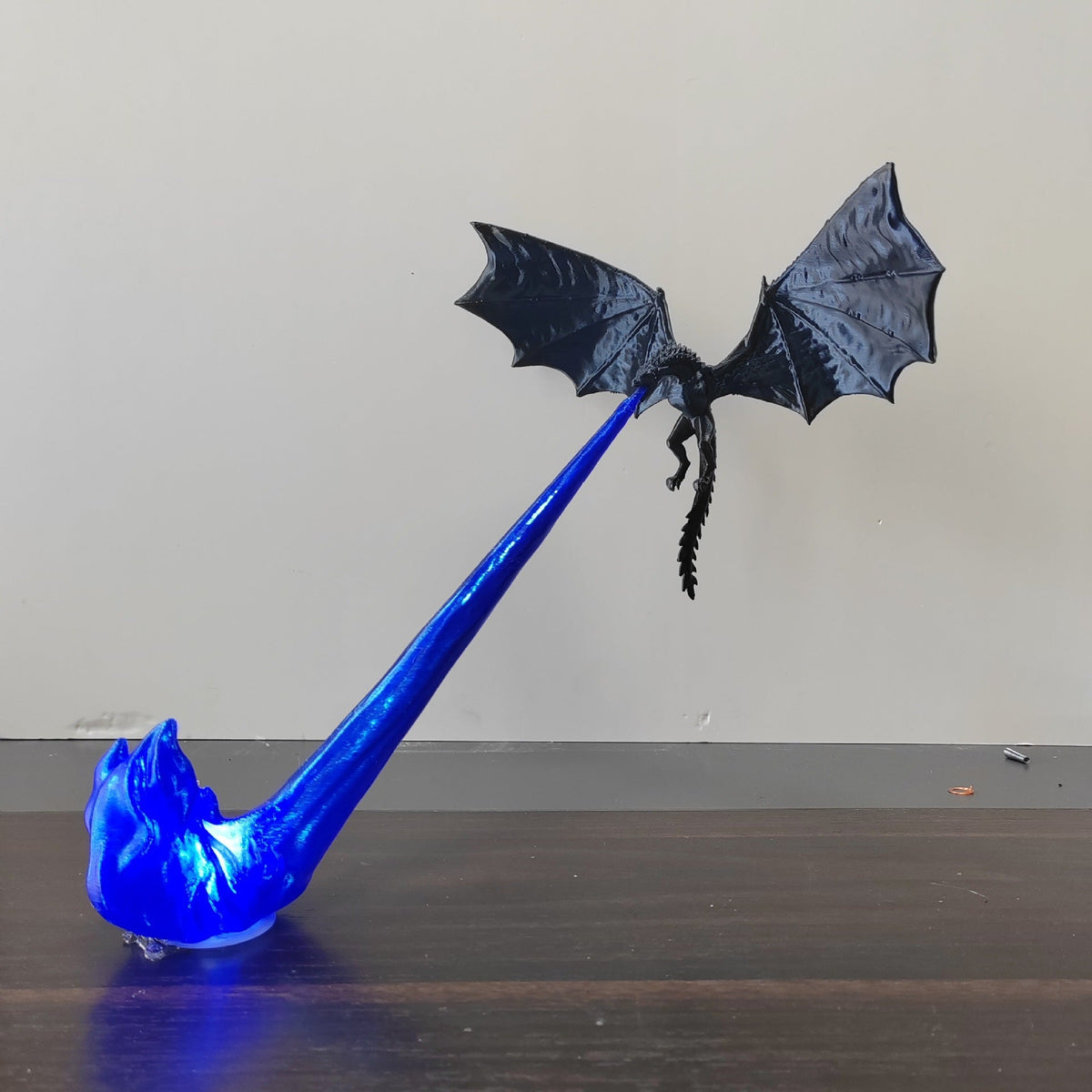 Dragon Flame Book Nook with Light | 3D Printed Mystical Dragon Bookshelf Decor