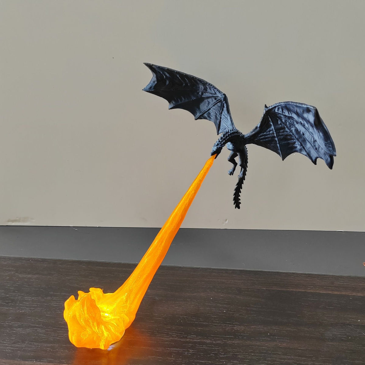 Dragon Flame Book Nook with Light | 3D Printed Mystical Dragon Bookshelf Decor