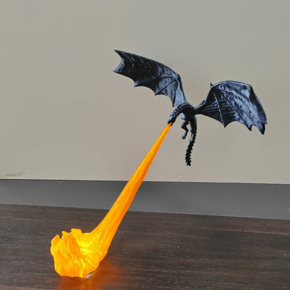 Dragon Flame Book Nook with Light | 3D Printed Mystical Dragon Bookshelf Decor