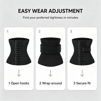 Women's Solid Color Hook & Eye Closure Waist Trainer, Adjustable Tummy Control Shaper ✨ - image 11