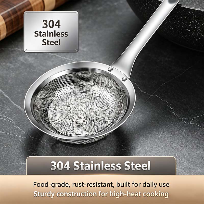 2-Piece Stainless Steel Fine Mesh Skimmer Spoons, Multi-Size Hot Pot Fat Skimmers 🍲 - image 2