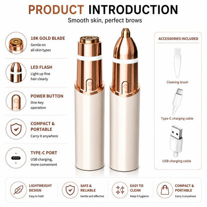 2 in 1 facial & eyebrow hair trimmer for Women, Rechargeable Face Razor✨ - image 2