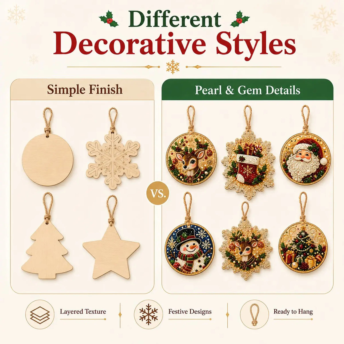 6Pcs/12Pcs Christmas DIY Diamond Painting Ornaments Kit, Xmas Tree Hanging Pendant 🎄 - image 8