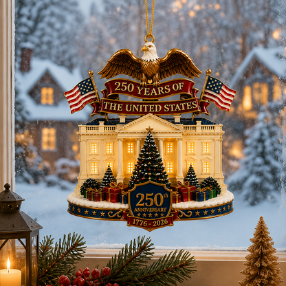 ❤️✨USA 250th Anniversary White House Christmas Ornament