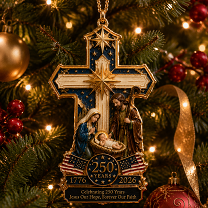 ❤️🔥Cross-Shaped Jesus Nativity Christmas Tree Ornament