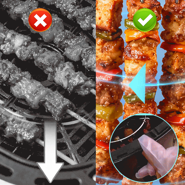 Air Fryer Skewer Rack,Round Grill with Stainless Steel🍢