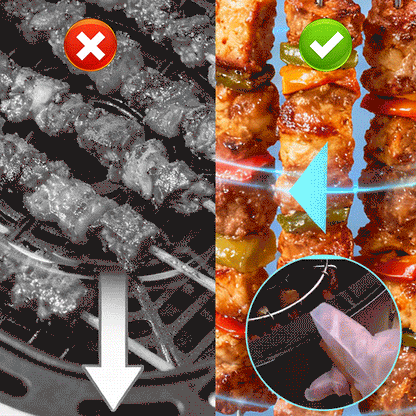Air Fryer Skewer Rack,Round Grill with Stainless Steel🍢