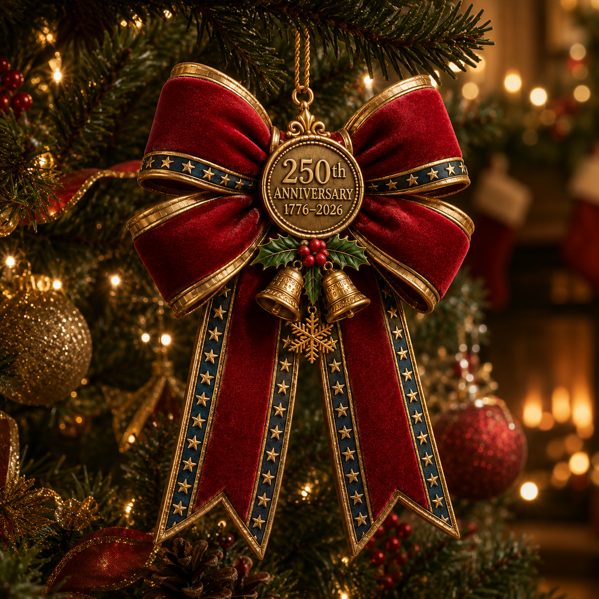 ❤️✨250th Anniversary Bow Christmas Tree Ornament