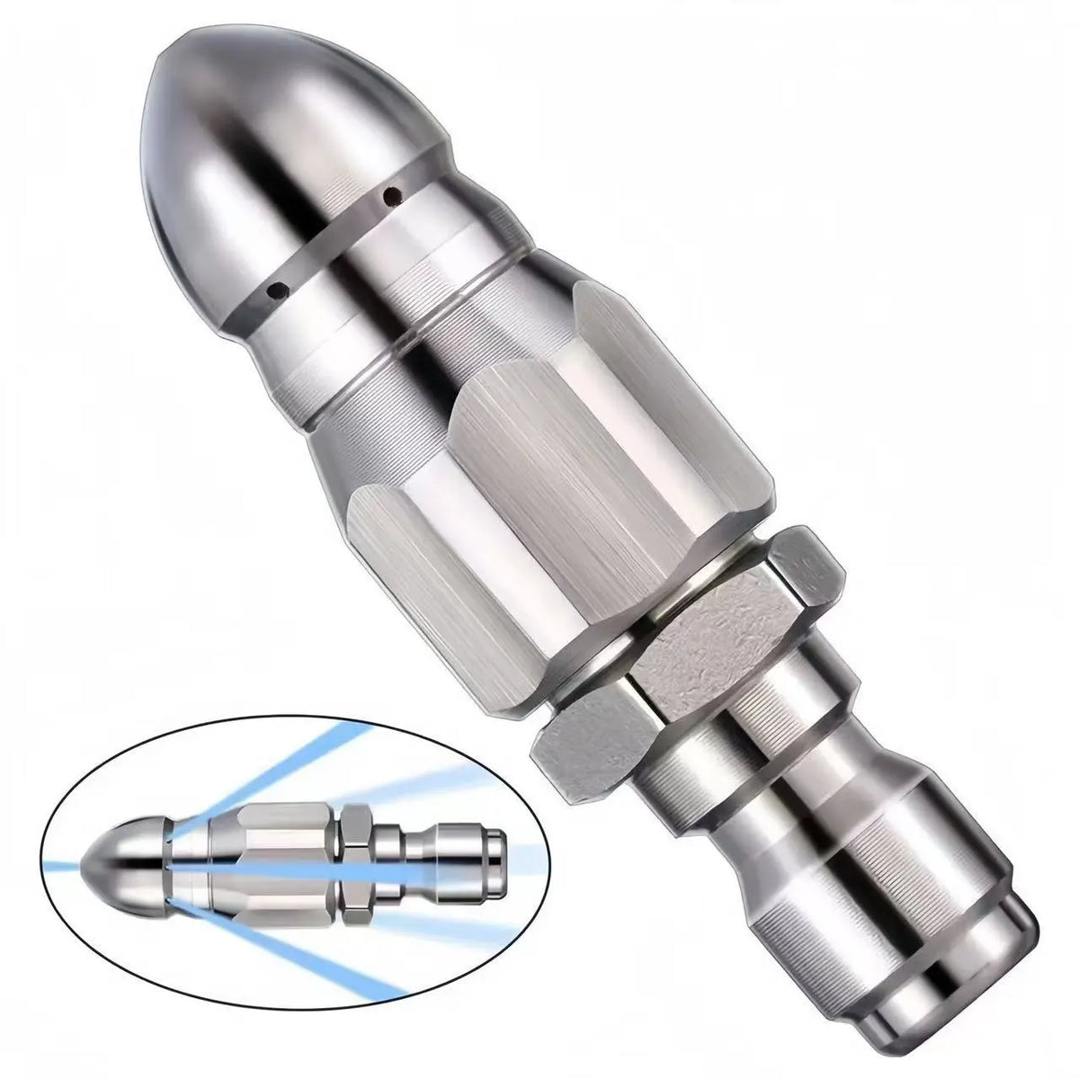 Washer Sewer Jetter Nozzle with Stainless Steel, Mini Compact Durable Sewer Jet Nozzle🚰 - image 9