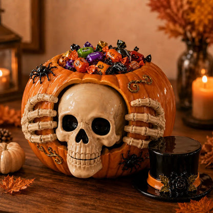 2027 Trick-or-Treat | Skull Pumpkin Candy Jar
