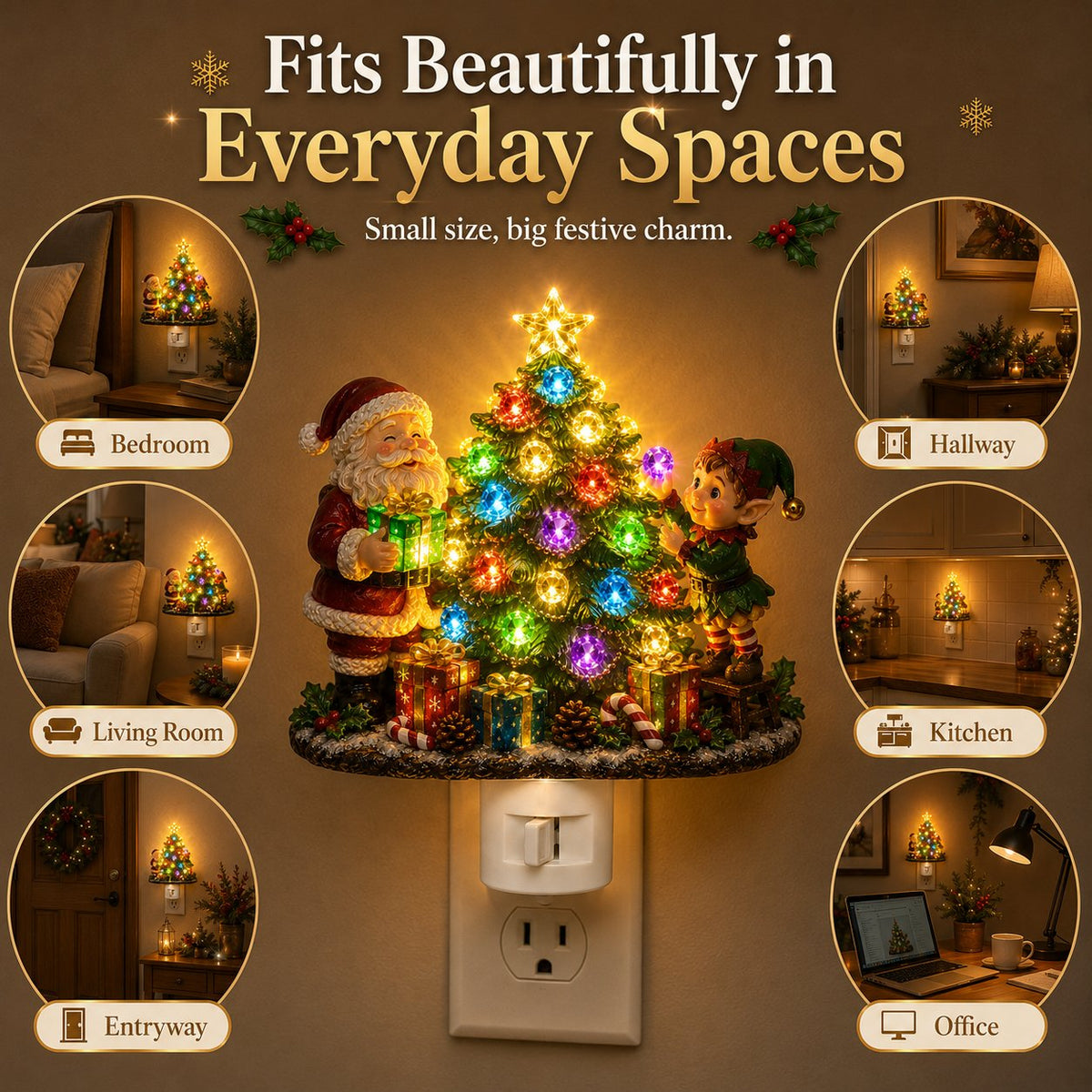 🎄 Jeweled Christmas Tree Plug-In Night Light - image 7