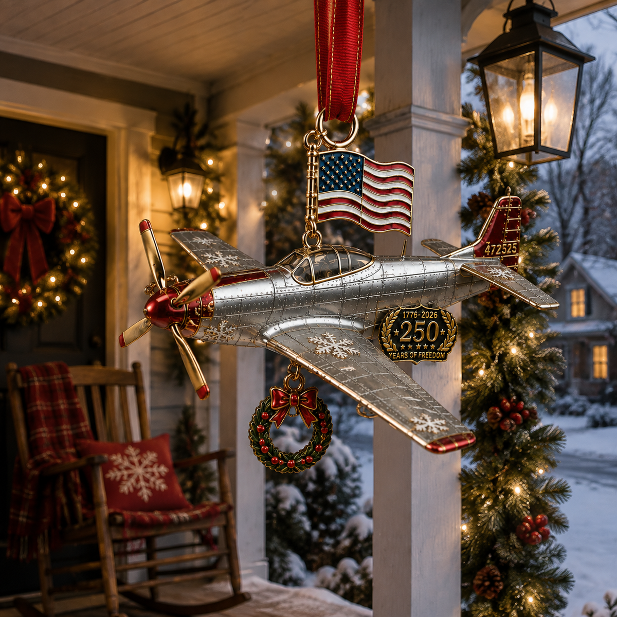 ❤️✨250th Anniversary Airplane-Shaped Christmas Ornament