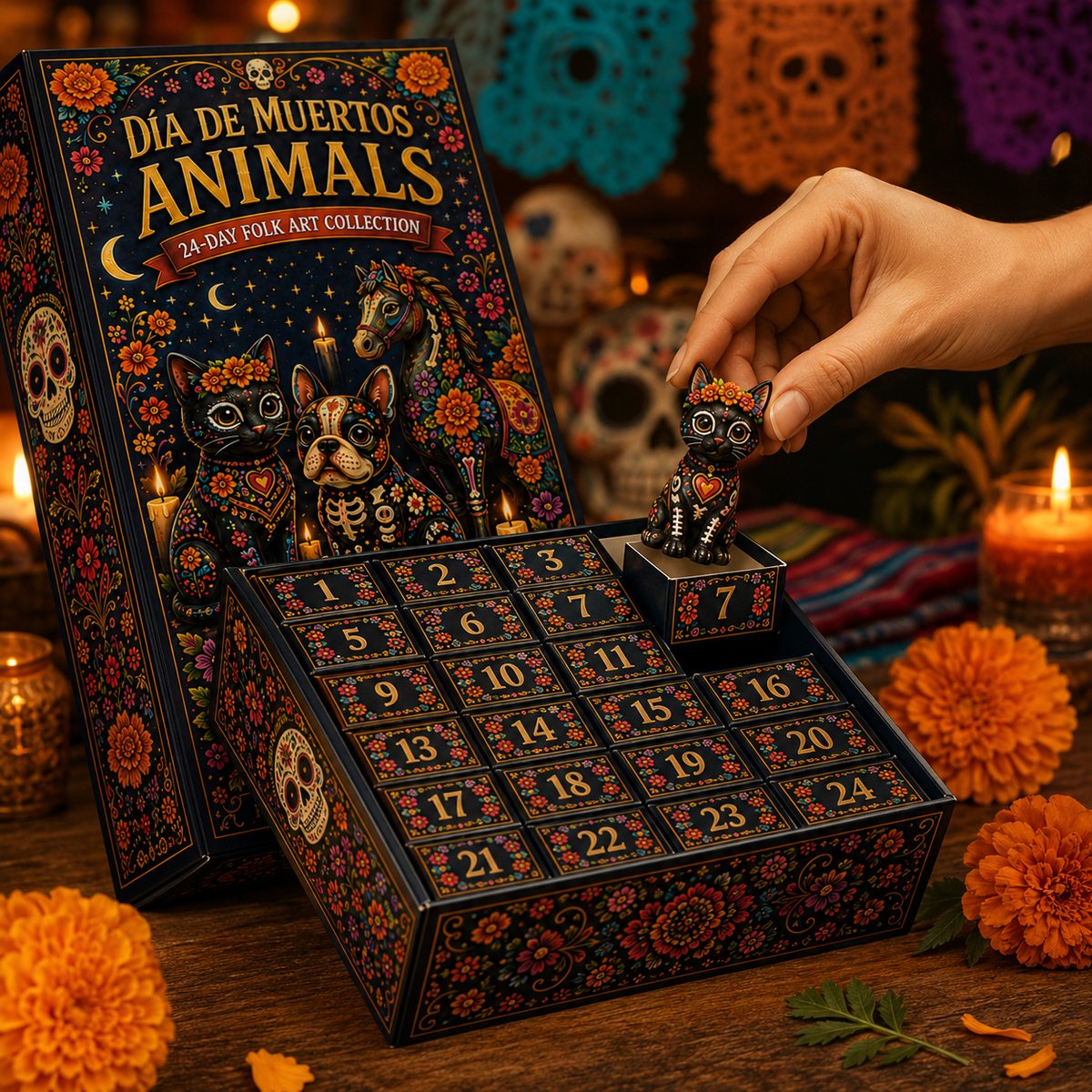 Día de Muertos Animals Advent Calendar 2026 – 24-Day Folk Art Animal Figurine Collection | 24 Unique Collector-Grade Miniatures - image 7