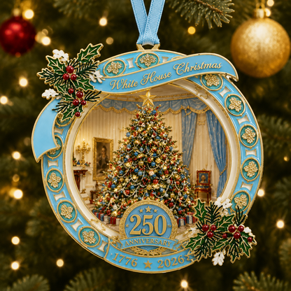 ❤️✨250th Anniversary View of the Christmas tree in the White House bedroom