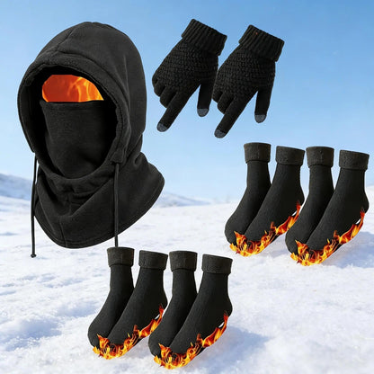 Unisex Adult 3-4 Piece Plain Winter Warm Multi-Pieces Outdoor Wear Set🧥