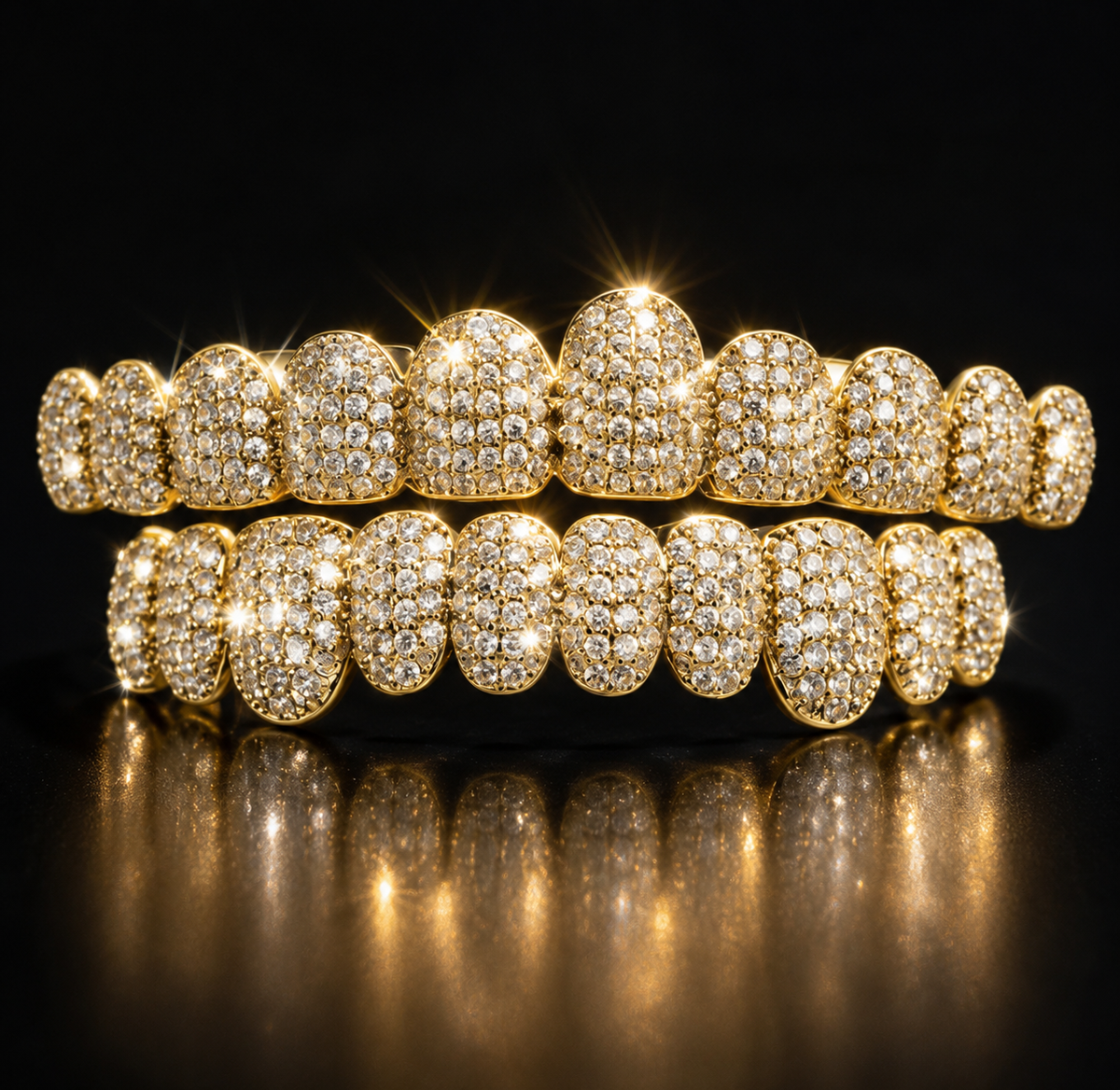 💖HIP HOP TREND🔥 DIAMOND GRILLZ - Full diamond crusted grillz for maximum shine