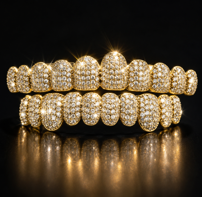 💖HIP HOP TREND🔥 DIAMOND GRILLZ - Full diamond crusted grillz for maximum shine