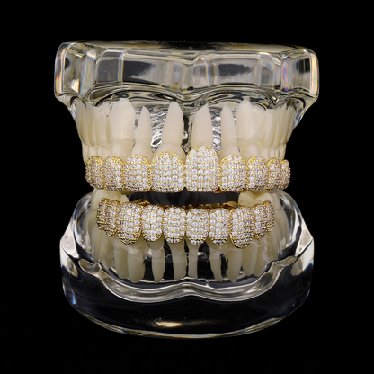 💖HIP HOP TREND🔥 DIAMOND GRILLZ - Full diamond crusted grillz for maximum shine