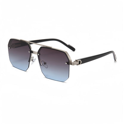 Unisex Retro Square Sunglasses, Polycarbonate Semi-Rimless Double Beam 🕶️ - image 17