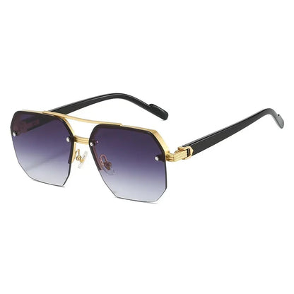 Unisex Retro Square Sunglasses, Polycarbonate Semi-Rimless Double Beam 🕶️ - image 15