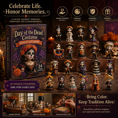 High-quality miniature model✨2026 Day of the Dead Advent Calendar – 24 Days of Mystery Collectible Figurines, Sugar Skull Characters & Festive Holiday Surprises - image 9