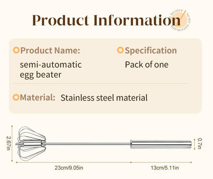 Stainless Steel Hand-Push Rotary Whisk Food-Grade Rust-Resistant Kitchen Utensil - image 10