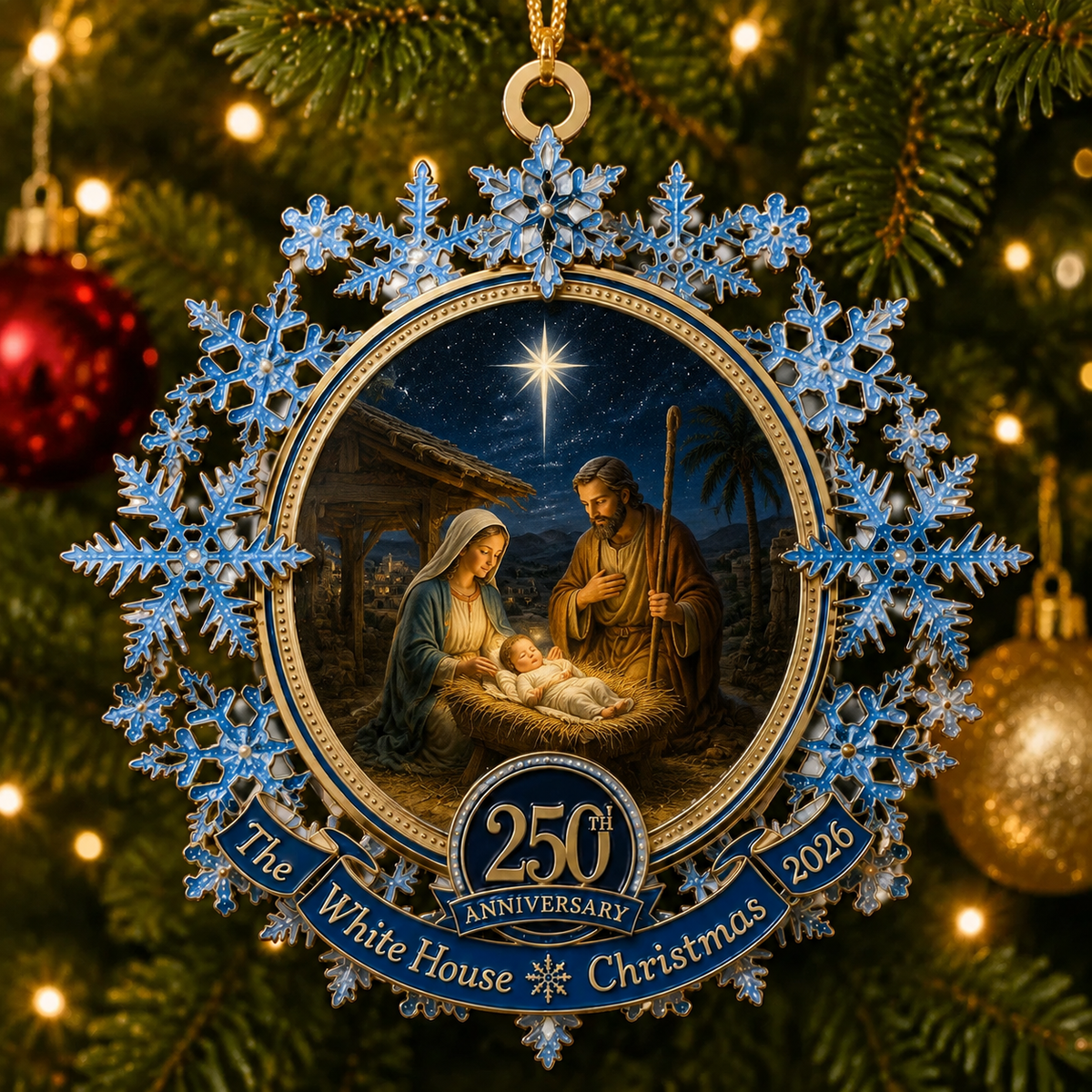 ❤️✨Blue Snowflake Christmas Tree Ornament