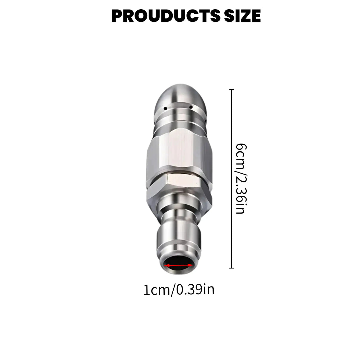 Washer Sewer Jetter Nozzle with Stainless Steel, Mini Compact Durable Sewer Jet Nozzle🚰 - image 10