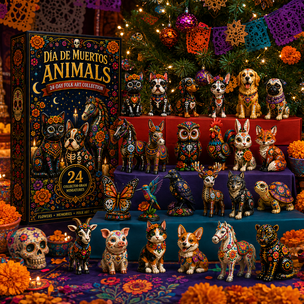 Día de Muertos Animals Advent Calendar 2026 – 24-Day Folk Art Animal Figurine Collection | 24 Unique Collector-Grade Miniatures - image 9