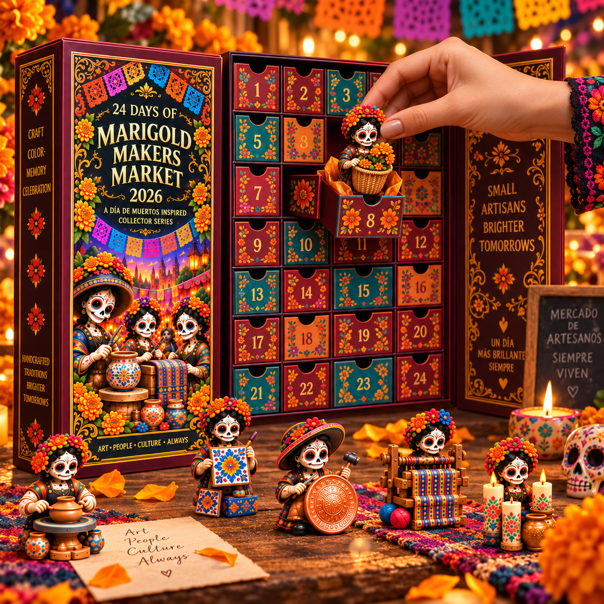 24 Days of Handcrafted Tradition — Día de Muertos Marigold Makers Market Advent Calendar 2026 - image 2