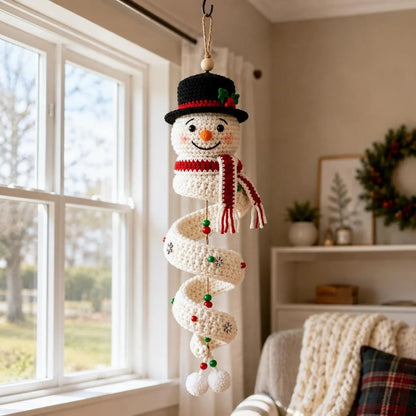 ☃️ Crochet Snowman Spiral Ornament DIY Kit | Complete Beginner-Friendly Set with Soft Yarn, Crochet Hook, Festive Beads, Snowflakes & Step-by-Step Guide 🧶🎄✨ - image 8