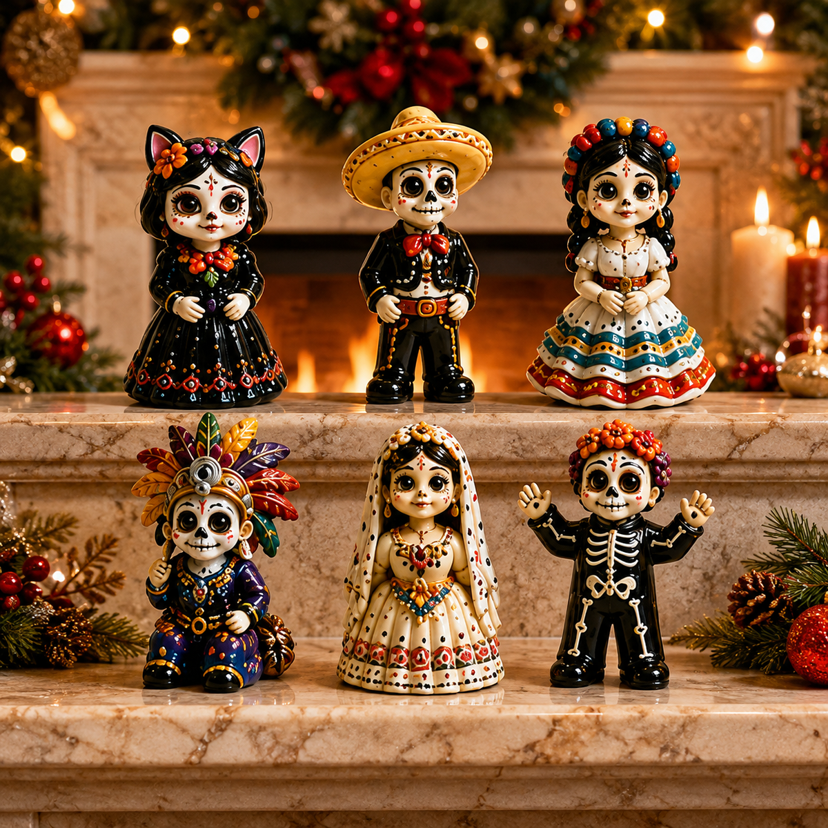 High-quality miniature model✨2026 Day of the Dead Advent Calendar – 24 Days of Mystery Collectible Figurines, Sugar Skull Characters & Festive Holiday Surprises - image 3