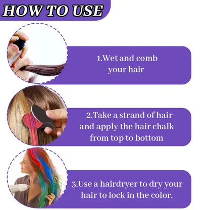🌈 Instant Hair Color Magic – Washable Temporary Hair Chalk Set ✨ - image 8