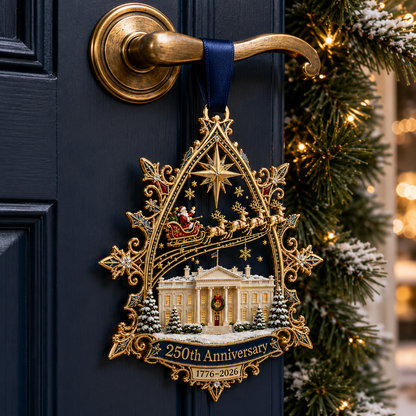 💖🔥Last 30pcs🔥250th Anniversary: Santa Flying Over the White House on a Snowy Night