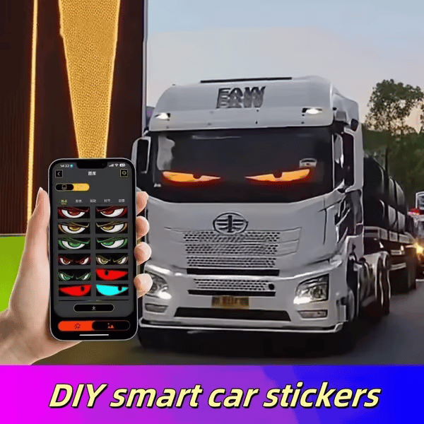 🔥Flash Sale✨DIY Car Dynamic LED Smart Colorful Eye Lamp Soft Screen - image 1