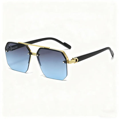 Unisex Retro Square Sunglasses, Polycarbonate Semi-Rimless Double Beam 🕶️ - image 18